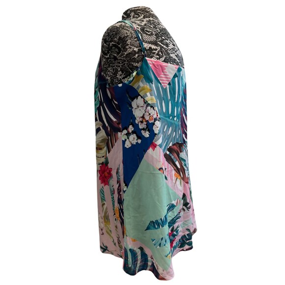 NEW ASOS‎ Strappy Botanical Mini Dress Short Lightweight Flowy Multicolor 12 P - Picture 15 of 16